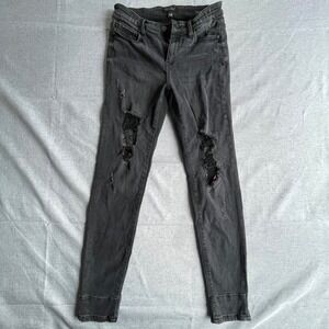 Judy Blue Black Skinny Fit Distressed Ripped Jeans Women's Size 7 28